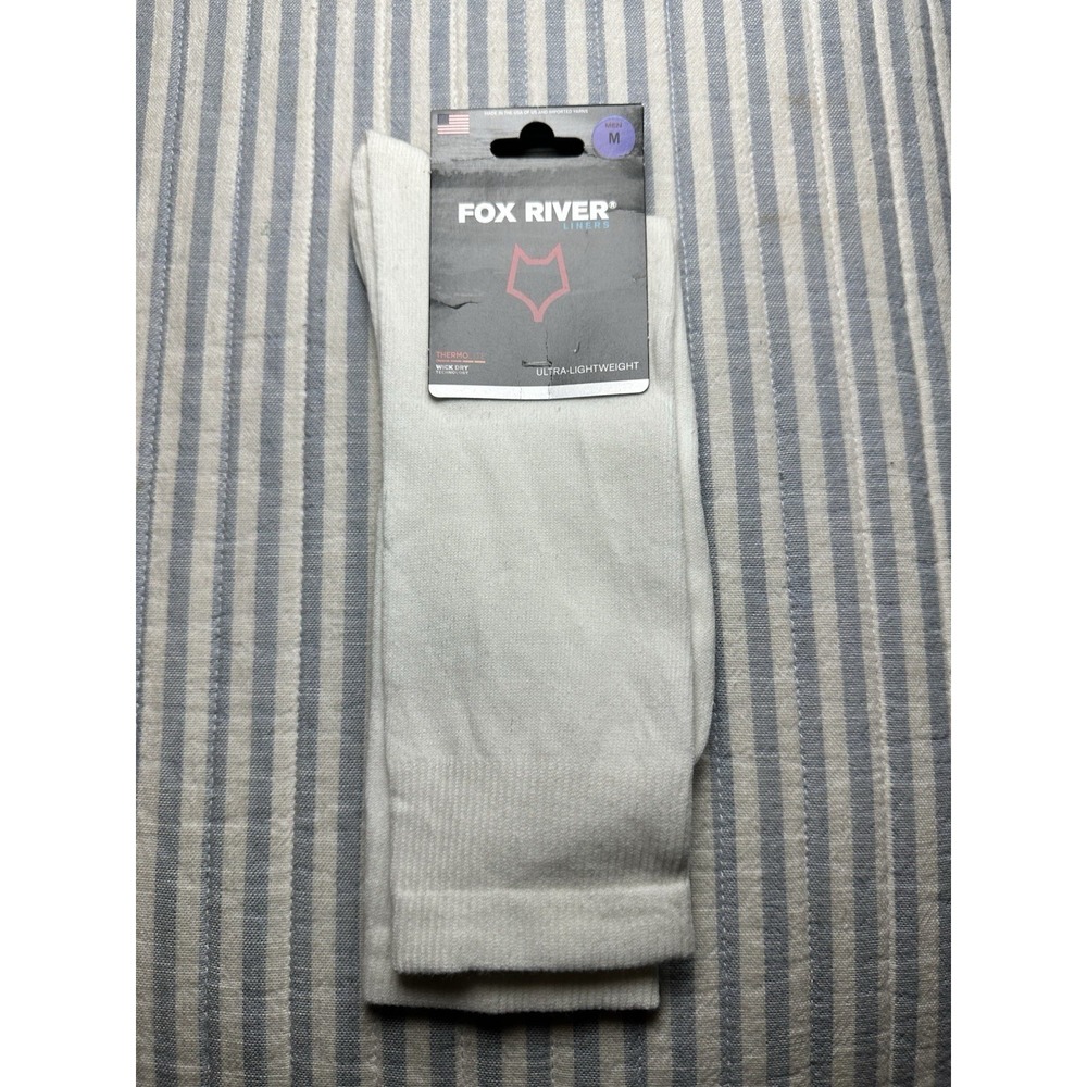 Fox River Thermolite Liner Socks Ultra-Lightweight Wick‎ Dry White Men's M NWT
